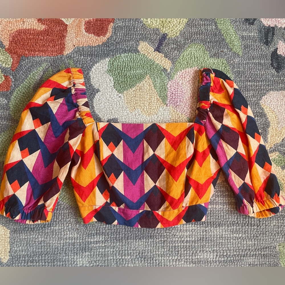🚨SOLD 🚨Farm Rio Colorful Geometric Women's Top